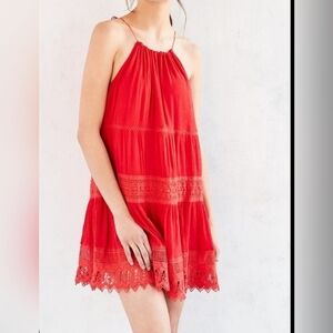 Kimchi Blue La Palma  Crochet Insert Mini Dress Size Medium